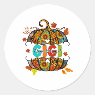 I Love Being A Gigi Thanksgiving Pumpkin Autumn Fa Classic Round Sticker