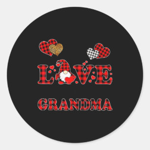 I Love Being A Grandma Gnome Matching Family Valen Classic Round Sticker
