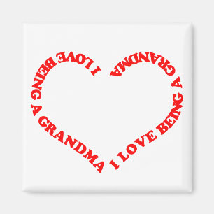 I Love Being a Grandma Red Heart Design for Nana  Magnet