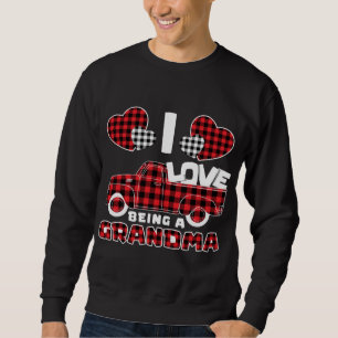 I Love Being A Grandma Red Truck With Heart Valent Sweatshirt