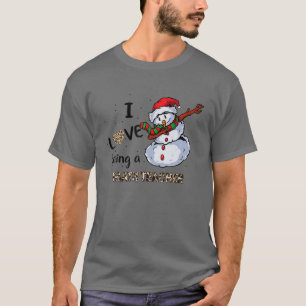 I Love Being A Math Teacher Christmas Dabbing Snow T-Shirt