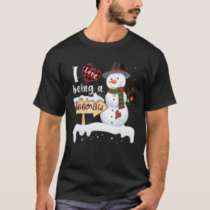 I Love Being A Meemaw Snowman Christmas Xmas T-Shirt