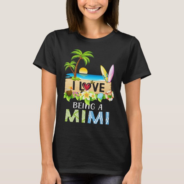 I love being a mimi summer Summer family tee beach (Front)