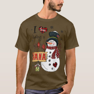 I Love Being A Nana Snowman Christmas Funny Xmas  T-Shirt