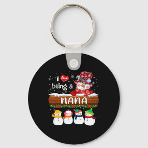I Love Being A Nana Snowman Fun Merry Christmas Fo Key Ring