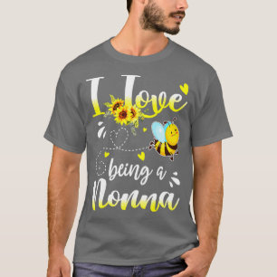 I Love Being A Nonna Sunflower And Bee Lover T-Shirt