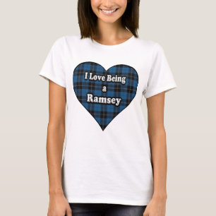 I Love Being a Ramsey Blue Black Clan Tartan T-Shirt
