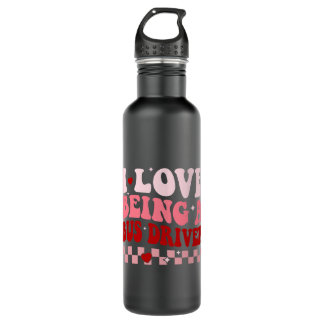 I Love Being A School Bus Driver Retro Groovy Vale 710 Ml Water Bottle