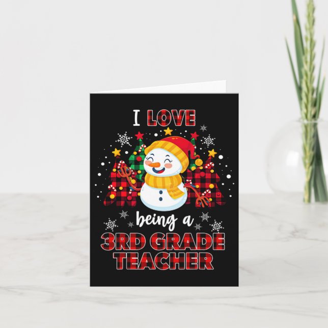 I Love Being A Third 3rd Grade Teacher Student Chr Card (Front)