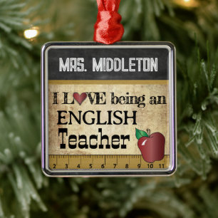 i Love being an English Teacher   Vintage Metal Tree Decoration