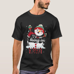 I Love Being An Yaya Snowman Christmas Funny T-Shirt