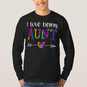 I Love Being Aunt Proud Aunt Tie Dye Family Matchi T-Shirt