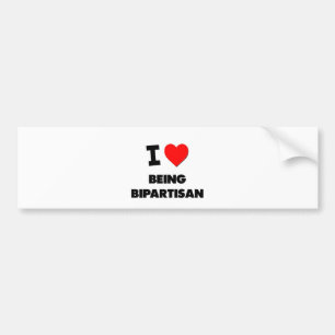 I Love Being Bipartisan Bumper Sticker