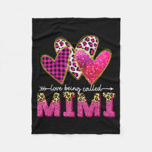 I Love Being Called Mimi Grandma Valentine Mothers Fleece Blanket