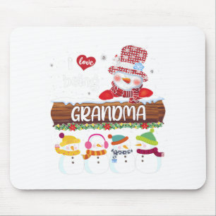I Love Being Grandma Snowman Christmas Xmas Family Mouse Pad