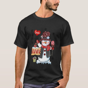 I Love Being Mawmaw Snowman Christmas Red Plaid Ha T-Shirt