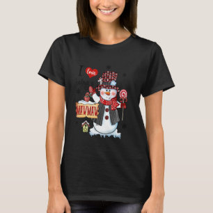 I Love Being Mawmaw Snowman Christmas Red Plaid Ha T-Shirt