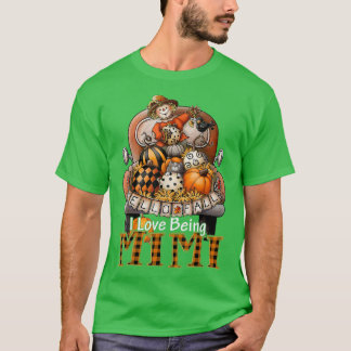 I Love Being Mimi Farmer Plaid Truck Pumpkins Autu T-Shirt