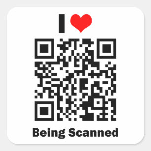 I Love Being Scanned Square Sticker
