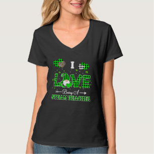 I Love Being STEAM Teacher Gnome Leopard Patricks  T-Shirt