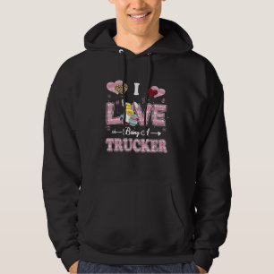 I Love Being Trucker Easter Gnome Job Title Hoodie