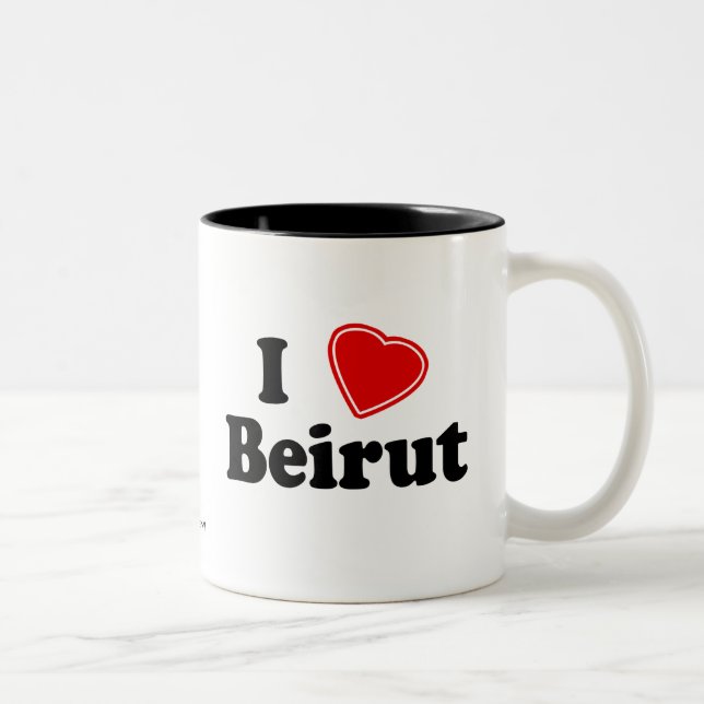 I Love Beirut Two-Tone Coffee Mug (Right)