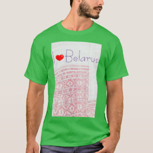 I Love Belarus National Folk Pattern T-Shirt Top