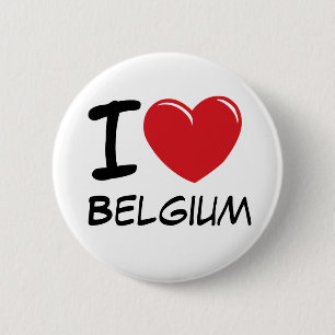I Love Belgium 6 Cm Round Badge