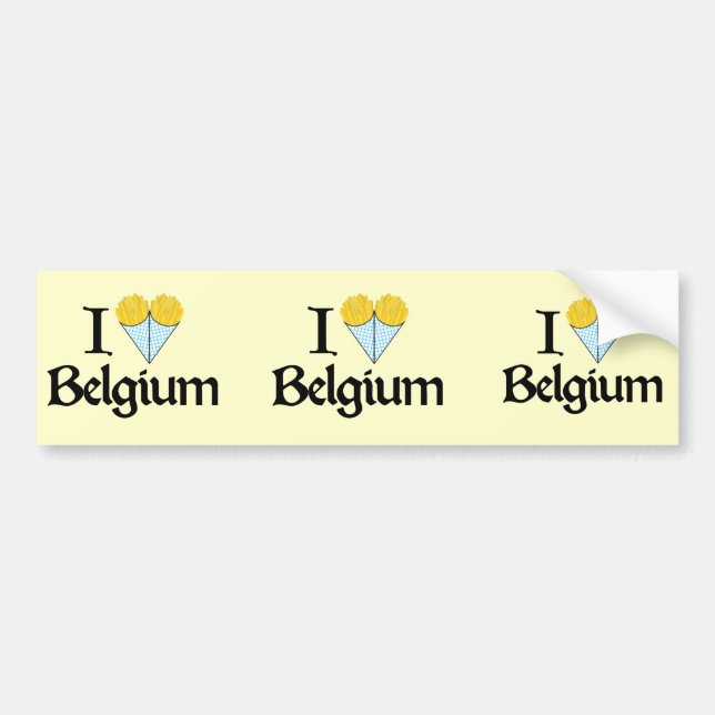 I Love Belgium Bumper Sticker (Front)