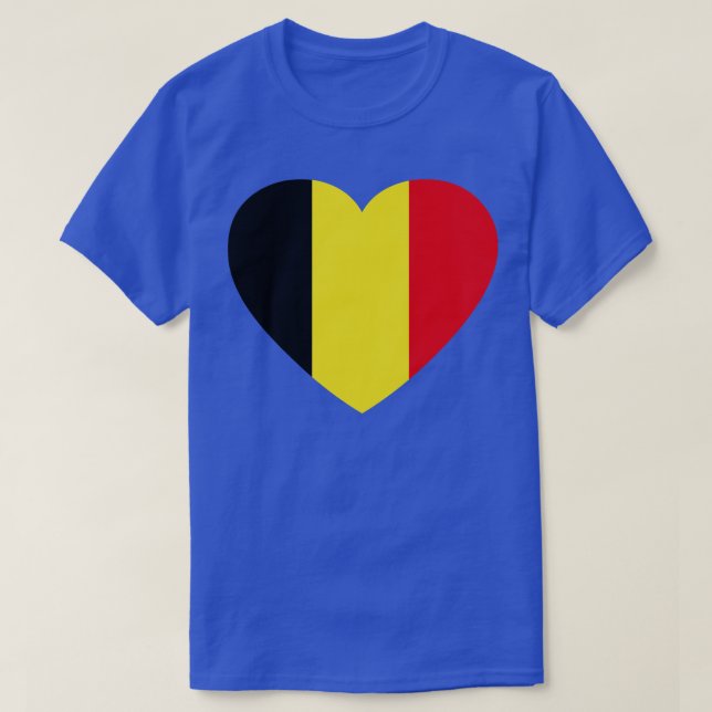 I Love Belgium HeartShaped Belgian Flag T-Shirt (Design Front)