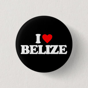 I LOVE BELIZE 3 CM ROUND BADGE