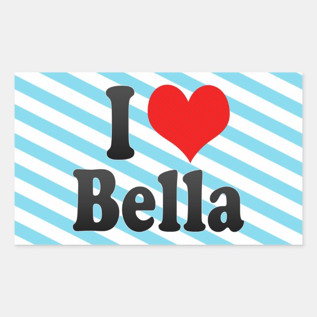 I love Bella Rectangular Sticker (Front)