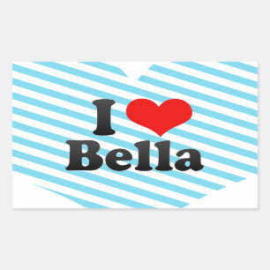 I love Bella Rectangular Sticker