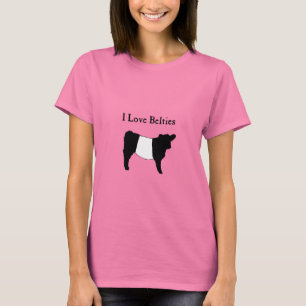 I Love Belties - Black White Belted Galloway Cows  T-Shirt
