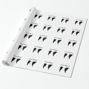 I Love Belties - Black White Belted Galloway Cows Wrapping Paper