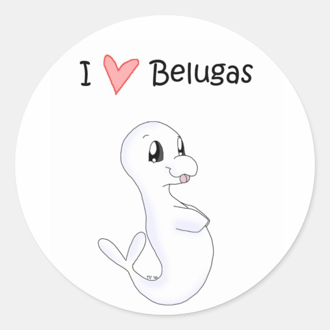 I Love Belugas Sticker (Front)