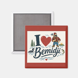 I Love Bemidji Minnesota Cute Paul Bunyan Magnet