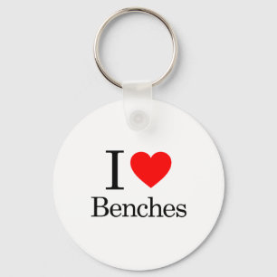 I Love Benches Key Ring