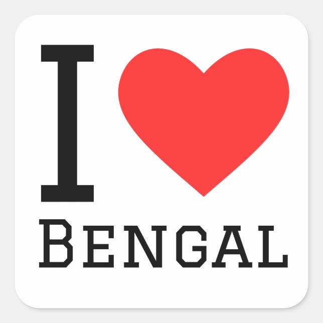 I love bengal square sticker (Front)