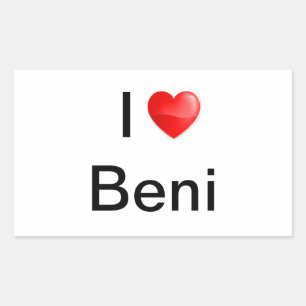 I love Beni Rectangular Sticker