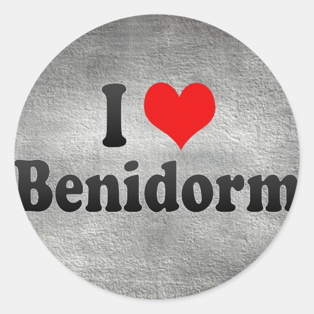 I Love Benidorm, Spain Classic Round Sticker (Front)