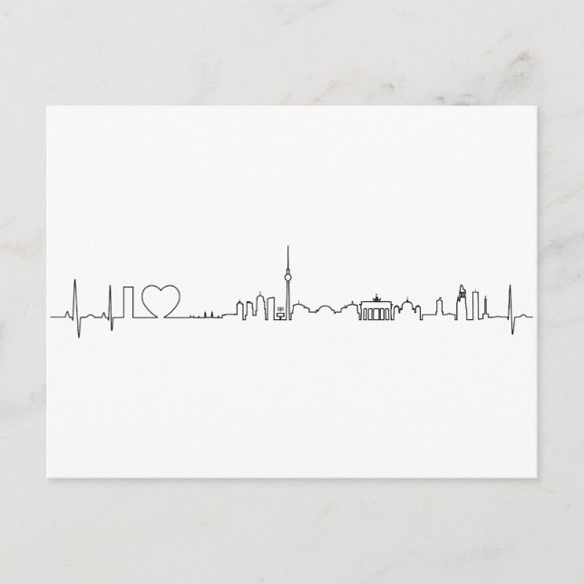 I love Berlin (ecg style) souvenir Postcard (Front)