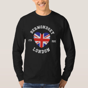 I Love BERMONDSEY London Heart Flag Badge T-Shirt
