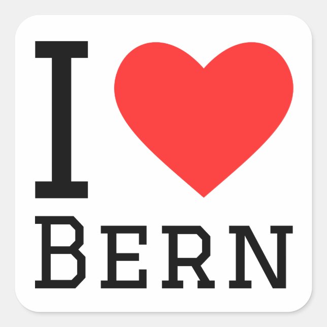I love bern  square sticker (Front)
