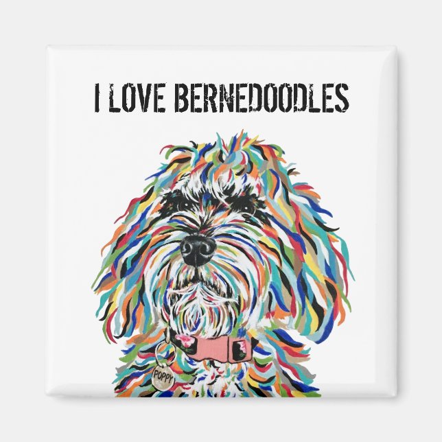 I Love Bernedoodles Magnet (Front)
