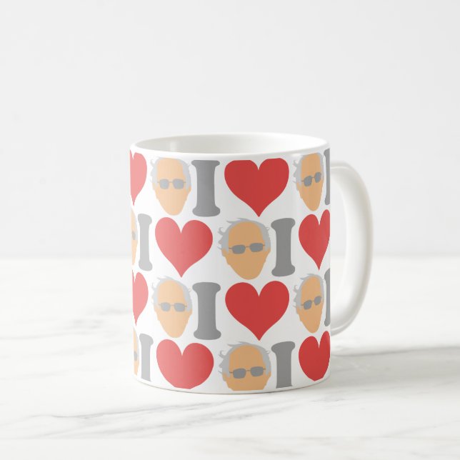I Love Bernie Sanders Coffee Mug (Front Right)