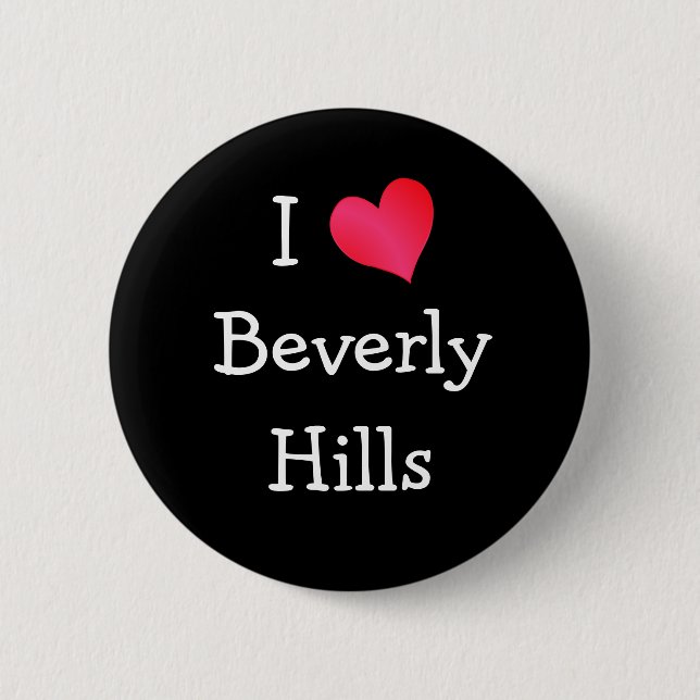 I Love Beverly Hills 6 Cm Round Badge (Front)