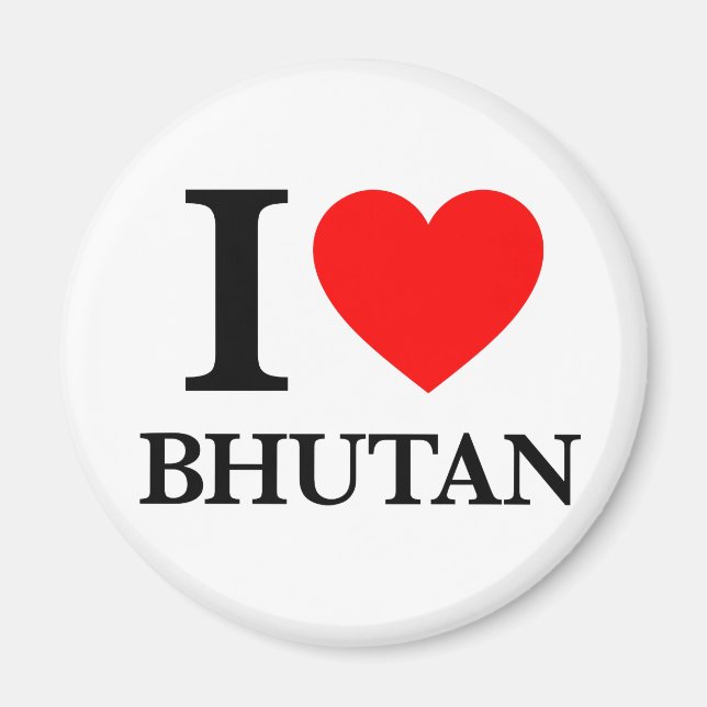 I Love Bhutan Magnet (Front)