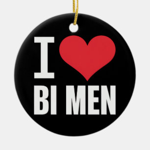 I Love Bi Me Bisexual Men Bi Pride Bisexual Pride Ceramic Tree Decoration