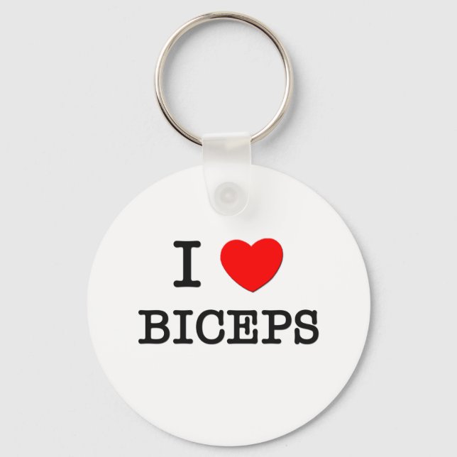 I Love Biceps Key Ring (Front)